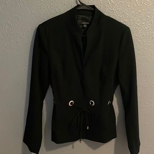 Chadwick’s blazer. Tie detail around the waist.